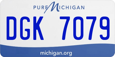 MI license plate DGK7079
