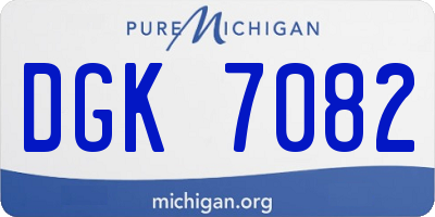 MI license plate DGK7082