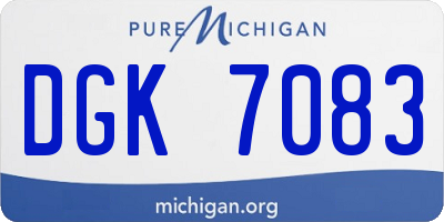 MI license plate DGK7083