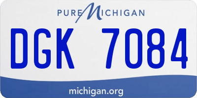 MI license plate DGK7084