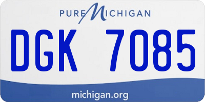 MI license plate DGK7085