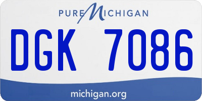 MI license plate DGK7086