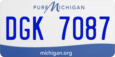 MI license plate DGK7087