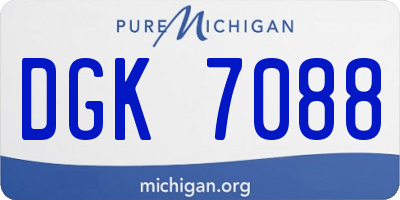 MI license plate DGK7088