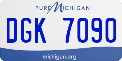 MI license plate DGK7090