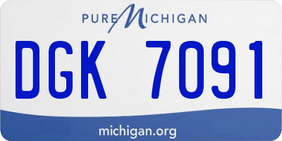 MI license plate DGK7091