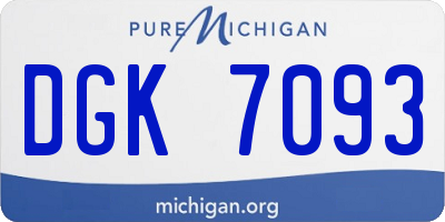 MI license plate DGK7093