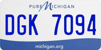 MI license plate DGK7094