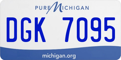 MI license plate DGK7095