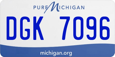 MI license plate DGK7096
