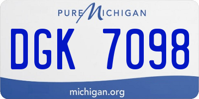 MI license plate DGK7098