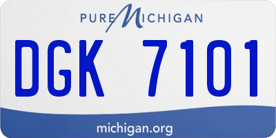 MI license plate DGK7101
