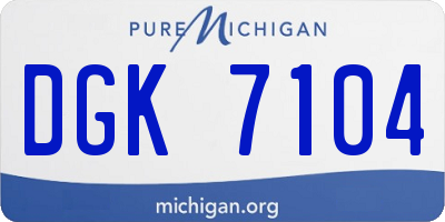 MI license plate DGK7104