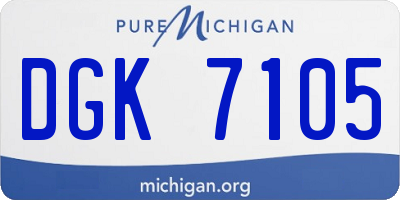 MI license plate DGK7105