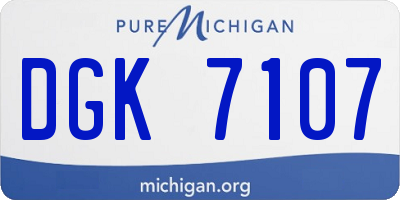 MI license plate DGK7107