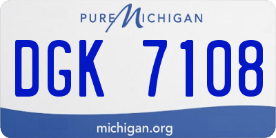 MI license plate DGK7108