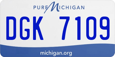 MI license plate DGK7109