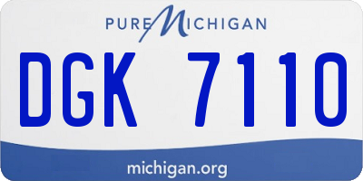MI license plate DGK7110