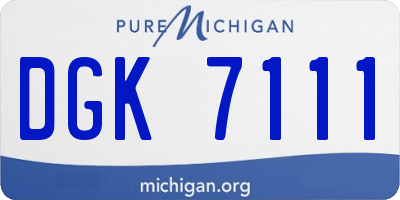 MI license plate DGK7111