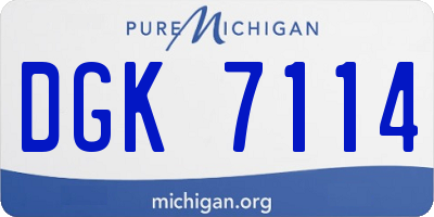 MI license plate DGK7114