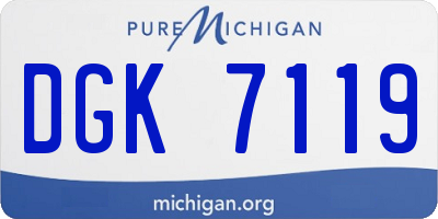 MI license plate DGK7119