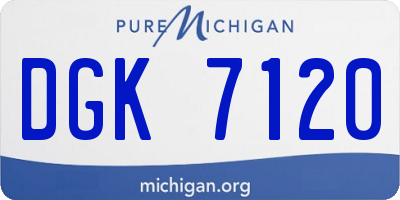 MI license plate DGK7120