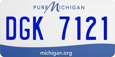 MI license plate DGK7121