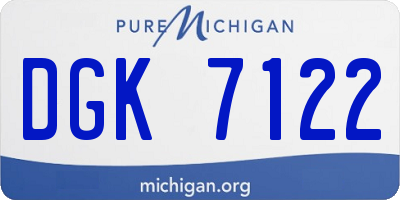 MI license plate DGK7122