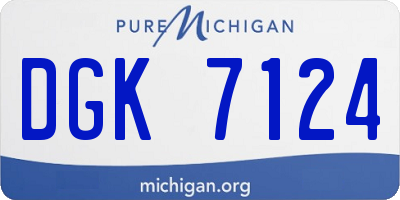 MI license plate DGK7124