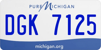 MI license plate DGK7125