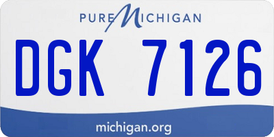 MI license plate DGK7126