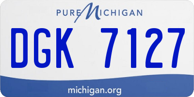 MI license plate DGK7127