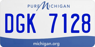 MI license plate DGK7128