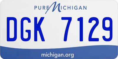 MI license plate DGK7129