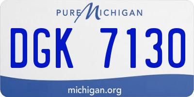 MI license plate DGK7130