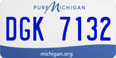 MI license plate DGK7132