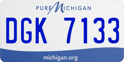 MI license plate DGK7133