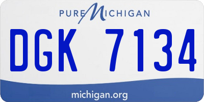 MI license plate DGK7134