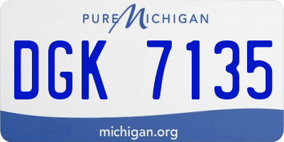 MI license plate DGK7135