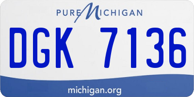 MI license plate DGK7136