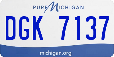 MI license plate DGK7137