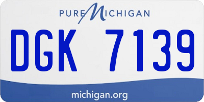 MI license plate DGK7139
