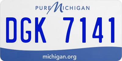 MI license plate DGK7141