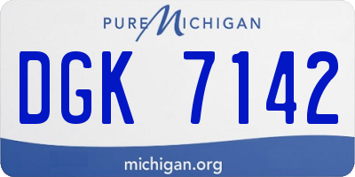 MI license plate DGK7142
