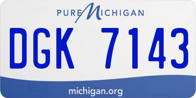 MI license plate DGK7143