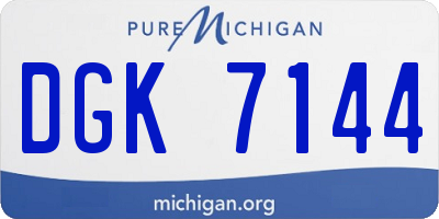 MI license plate DGK7144