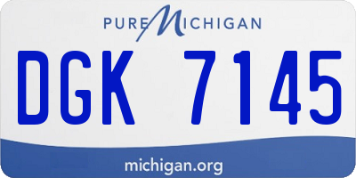 MI license plate DGK7145