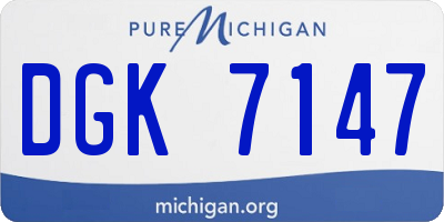 MI license plate DGK7147
