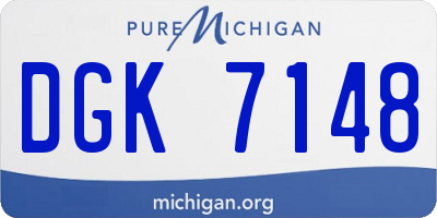 MI license plate DGK7148