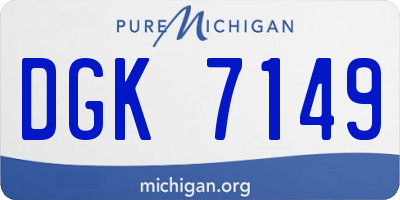 MI license plate DGK7149